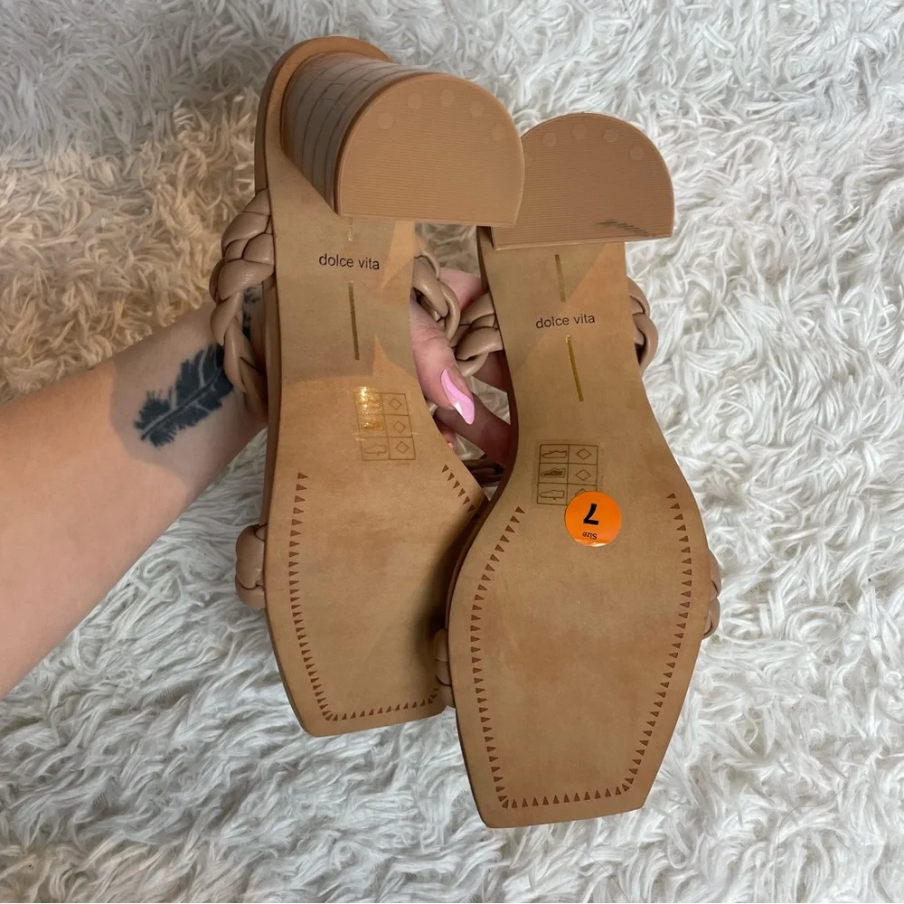 Paily Braided Double Strap High Heel Sandals | Nude Cafe - Picture 7 of 14